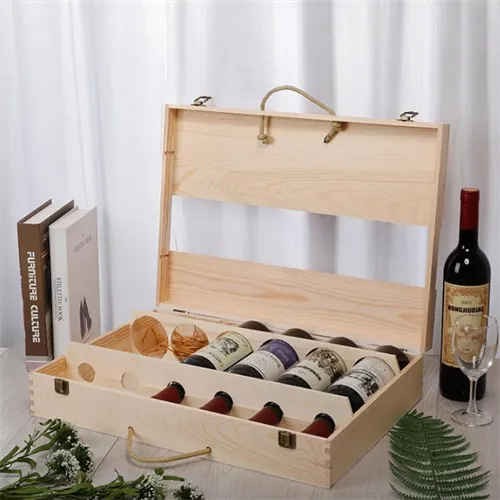 Wooden Wine Box for 6 Bottles